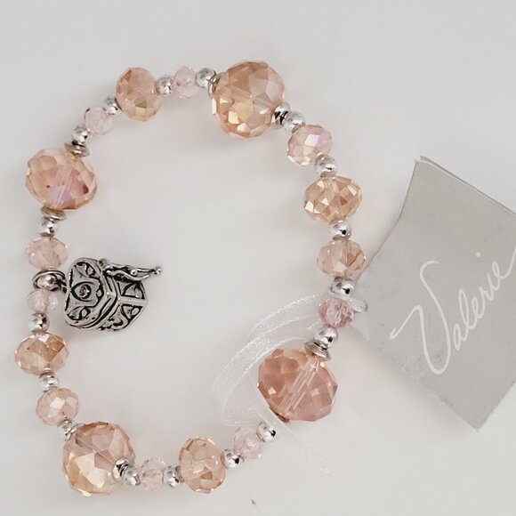 Valerie Parr Hill Prayer Bracelet Heart locket Alexa's Angels Crystal Beads - Picture 4 of 13